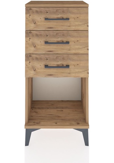 Arges Komodin 3 Çekmeceli 44x30x96 Çam-çam Atlas Çam