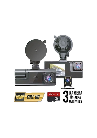 Wolfstar Mr-15 3 Kameralı Led Ekranlı Gece Görüşlü G-sensör Araç İçi Ve Arka Kamera