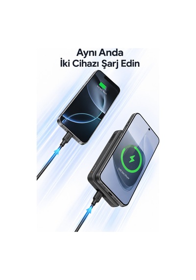Aukey Pb-ms03-gy Magfusion Slim 5000 Mah Manyetik Wireless Şarj Powerbank - Gri