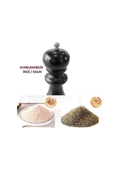 Ahşap Tuz Karabiber Öğütücü Değirmen 20 Cm Çok Renkli