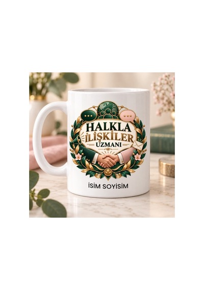 Halkla İlişkiler Uzmanı Kupa Bardak Tokalaşma Ve Konuşma Balonu Tasarımı Beyaz Beyaz