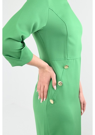 Koza Butik Kadın Düğme Detaylı Elbise 5202-24 001