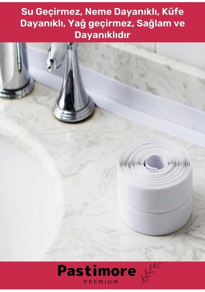 Duş Pvc Lavabo Küvet Tezgah Kenar Banyo Mutfak 3,2 Mt Su Sızdırmaz Geçirmez Yalıtım Bant - 2 Adet
