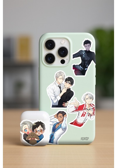 Yuri On Ice Anime Telefon Laptop Bullet Journal Yapışkanlı Folyo Sticker Paketi 20 Adet Çok Renkli