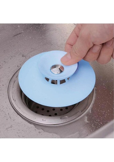 Silikon Süzgeçli Basmalı Lavabo Küvet Yuvarlak Lavabo Tıkacı Silikon Diğer