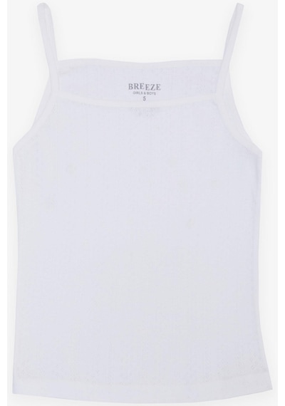 Breeze Kız Çocuk Atlet & Slip Takım Jakarlı 3-11 Yaş, Beyaz-beyaz Beyaz
