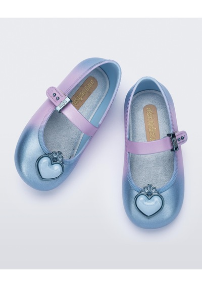 Mini Melissa Metalic Mavi Soft Ballerina Princess Kız Çocuk Ayakkabı 38098