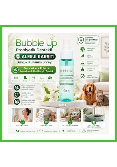 Vaveni Bubble Up Probiyotik Destekli Alerji Karşıtı Araç İçi Sprey 50 Ml Arz