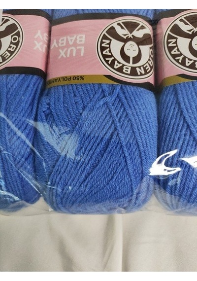 Lux Baby Kot Mavisi El Örgü İpi Art No:3010 - Nm:3.4 - 100gr. 340mt. 3 Adet - Renk: 015
