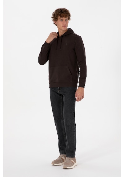 U.S. Polo Assn. Erkek Koyu Kahverengi Basic Sweatshirt 50313720-VR084 U.S. Polo Assn. Erkek Koyu Kahverengi Basic Sweatshirt 50313720-VR084