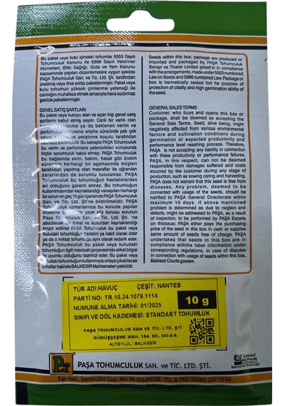 Paşa Havuç Tohumu 10 Gr