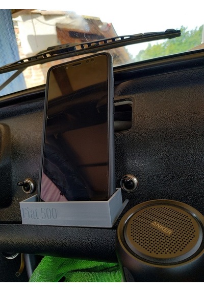 Fiat 500 Saklama Kutusu Telefon Tutacağı Siyah