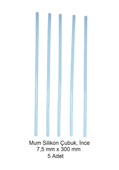 Silikon Mum Çubuk, İnce 7,5 X 300 Mm 5 Adet