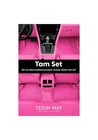 Dacia Spring 2021 2025 Access Uyumlu Eva Oto Paspas Pembe Metal Topukluklu Tam Set
