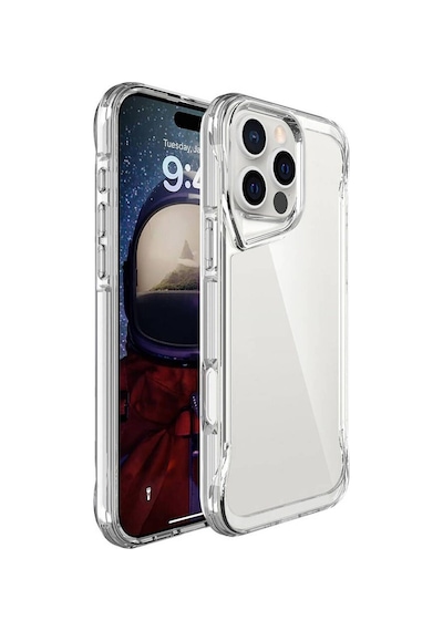 Apple Uyumlu iPhone 16 Pro Kılıf Eğimli Kamera Dizayn Sert Şeffaf Silikon