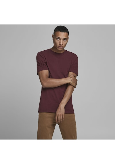 Jack & Jones Bisiklet Yaka Basic Tisört-Organic 12156101 Port Royale Bordo Jack & Jones Bisiklet Yaka Basic Tisört-Organic 12156101 Port Royale Bordo