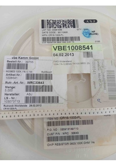 Rc0603100k 100k 603 Smd Direnç 500 Adet