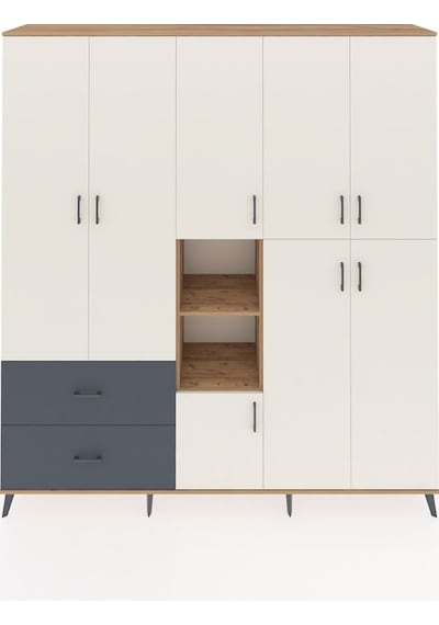 Hyperion Dolap 12 Raflı 2 Çekmeceli Tek Askılı 220x44x243 Çam-aytaşı/antrasit Aytası/antrasıt Hyperion Dolap 12 Raflı 2 Çekmeceli Tek Askılı 220x44x243 Çam-aytaşı/antrasit Aytası/antrasıt