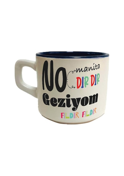 No Manita No Dırdır Baskılı Siyah Venüs Kupa