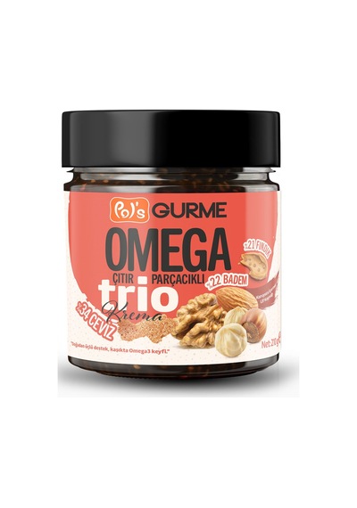 Pol's Gurme Omega Trio Çıtır Parçacıklı Krema 210 G - 3 Adet Tarı