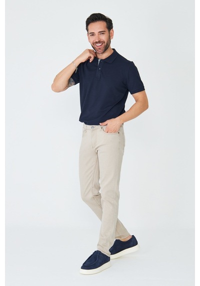 Bej Erkek Gabardin Spor Pantolon