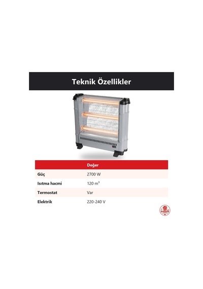 Hsr Home Living Şömine Grate 3 Çubuklu Elektrikli Isıtıcı 2700w Termostatlı Devrilme Emniyetli