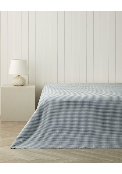 Modern Grid Çift Kişilik Pike 180x220 Cm Lacivert