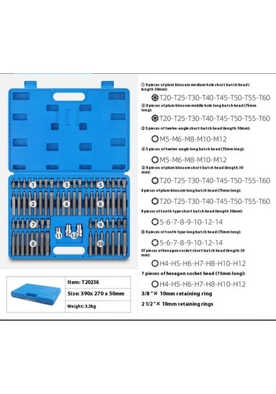 Otomotiv Tip Power Bits Uç Seti 75 Parça