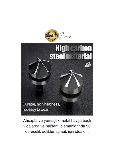 A Kalite 3 Parça Premium Havşa Açma Matkap Ucu Seti Hss Bits Uçlu Paslanmaz Çelik Kalın 12-16-19 Mm