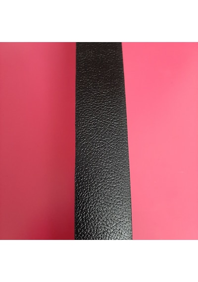 Real Leather Erkek Kemer Düz Siyah Hakiki Deri Vejetal Dana Derisi 3.5 CM Siyah