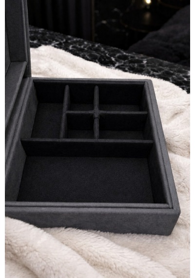 Oryon Takı Kutusu Takı Organizeri Lüks Özel Üretim 22.5x18.5x8 Cm Gri