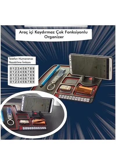 Larimar Çok Fonksiyonlu Araç İçi Telefon Tutucu - 9046445192192lmr Çok Renkli