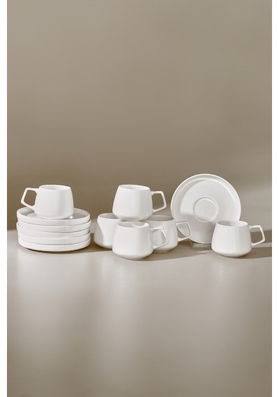 Karaca Streamline Saturn 6 Kişilik Kahve Fincan Takımı 100 Ml Beyaz