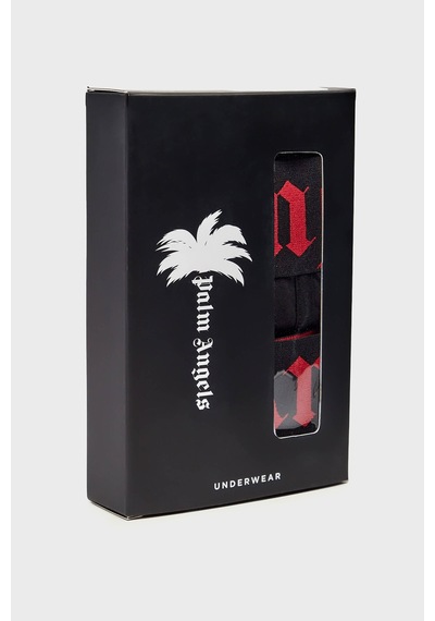 Palm Angels Logolu Pamuklu 2 Pack Boxer Erkek Boxer Pla1umbtr11bı Siyah