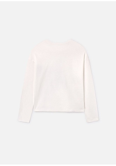Kız Çocuk Uzun Kol Sweatshirt Ekru 7019 Ekru