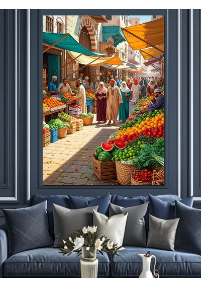 Ahşap Tablo Tarihi Pazar Yeri Kalabalık