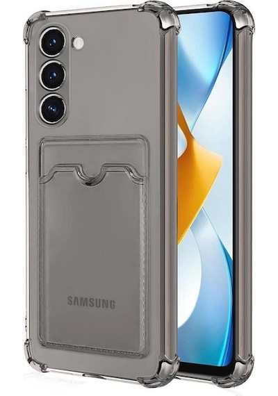 Samsung Galaxy S20 FE Uyumlu Kılıf Darbe Emici Kartlıklı Cüzdanlı Silikon Kapak - Füme