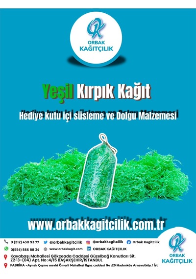 Yeşil Z Zigzag Kırpık Kağıt 50 Gr Hediye Kutu İçi Dolgu & Süsleme