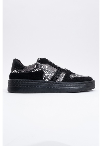 Luvishoes Luvi Shoes Rexie Siyah Desenli Simli Kadın Spor Ayakkabı Siyah