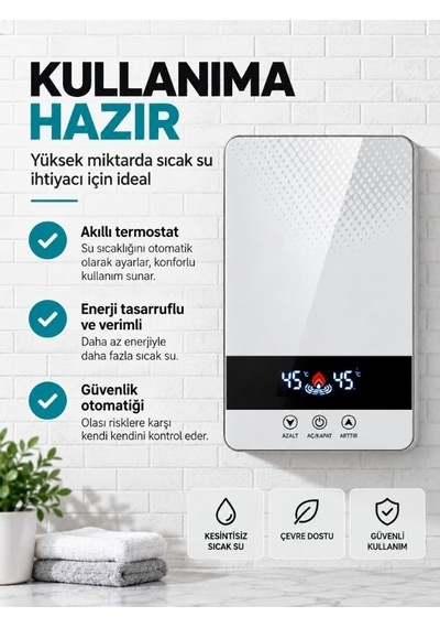 Zn-70 Elektrikli Anlık Su Isıtıcısı 7000w 220v Ipx4 Su Geçirmez Ev Kullanımı İçin