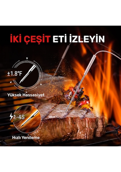 Thermopro Tp28c 2problu Zamanlayıcılı 150m Kablosuz Barbekü/mangal Profesyonel Pişirme Termometresi