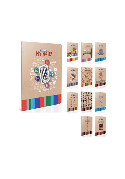 Gıpta My Notes Tel Dikişli Ofset Pp Kapak Defter A5 60yp Kareli Çok Renkli