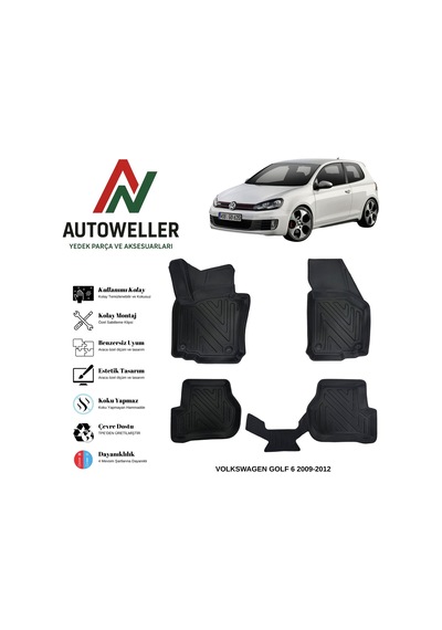 Volkswagen Golf 6 2008-2012 Havuzlu Oto Paspas