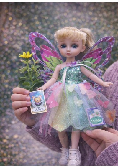 Mulisha Peri Bebek Oyun Seti - 30 Cm Eklemli Manken Bebek, Kanatlı Ve Işıltılı Peri Kostümlü