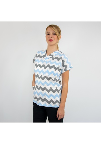 Zigzag Desenli Terikoton Üst Forma