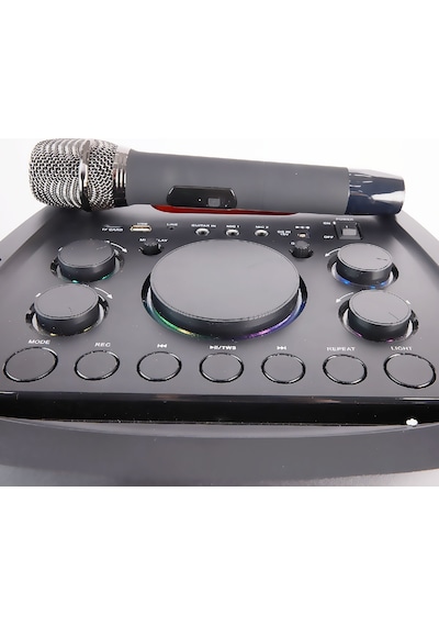 Hepu Hp 940 Taşınabilir Şarjlı Bluetooth Hoparlör 80 W Rms 2 10 İnc Woofer Extra Bass Karaoke Mikrafon