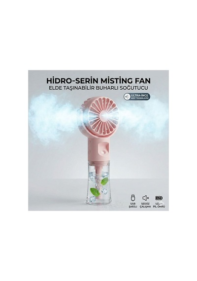 El Tipi Sulu Buharlı Fan Şarjlı Vantilatör Mini Masaüstü El Fan Taşınabilir 3 Kademeli Usb Pervane Pembe - 710323651 El Tipi Sulu Buharlı Fan Şarjlı Vantilatör Mini Masaüstü El Fan Taşınabilir 3 Kademeli Usb Pervane Pembe - 710323651