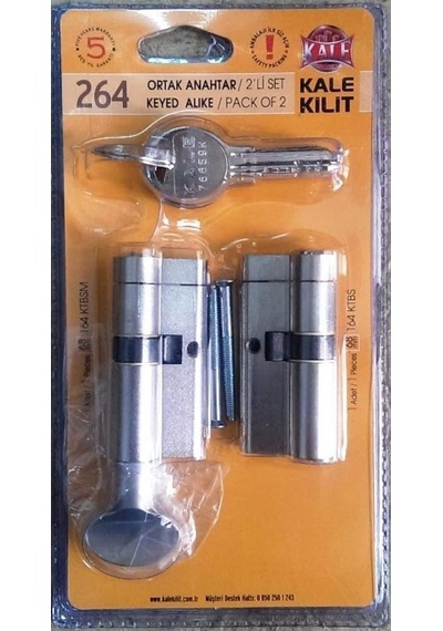 Kale 264 2 Li Silindir Kilit Seti Tuzaklı / Ortak Anahtarlı Yüksek Güvenlikli Kapı Kilidi 68mm Diğer