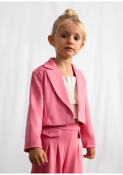 Kız Çocuk Kısa Blazer Ceket Pembe 3451 Pembe