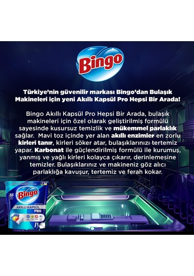 Akıllı Kapsül Pro Bulaşık Makinesi Deterjanı Tableti 36'li